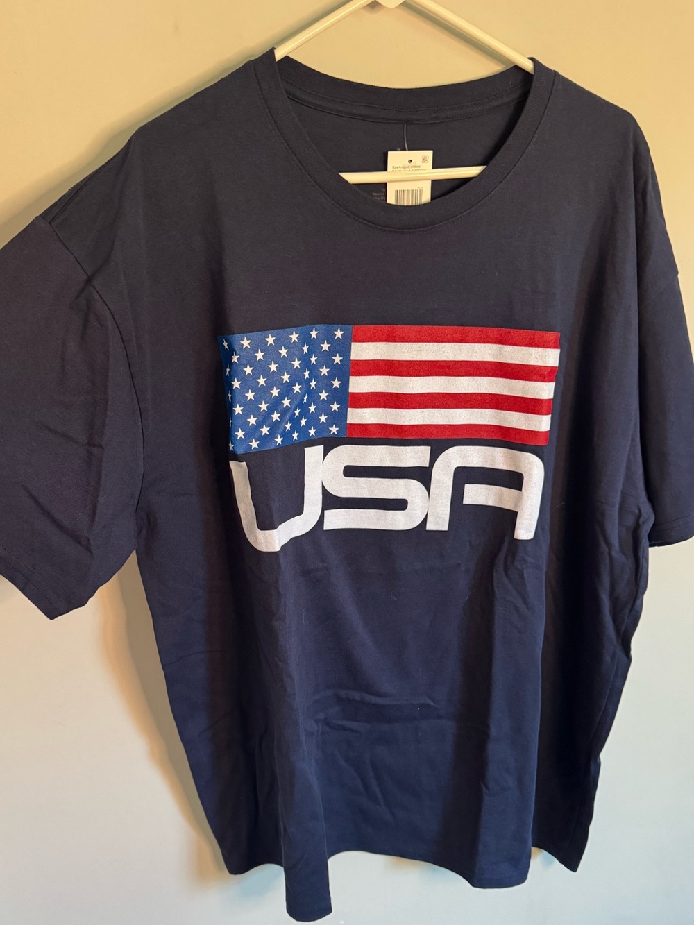 NEW USA navy blue flag T-shirt size 2X